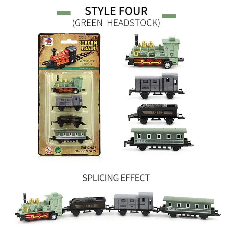 

Simulation Retro Steam Train Toy Pull Back Model Diecasts Toy Vehicles Kids Toy L4MC