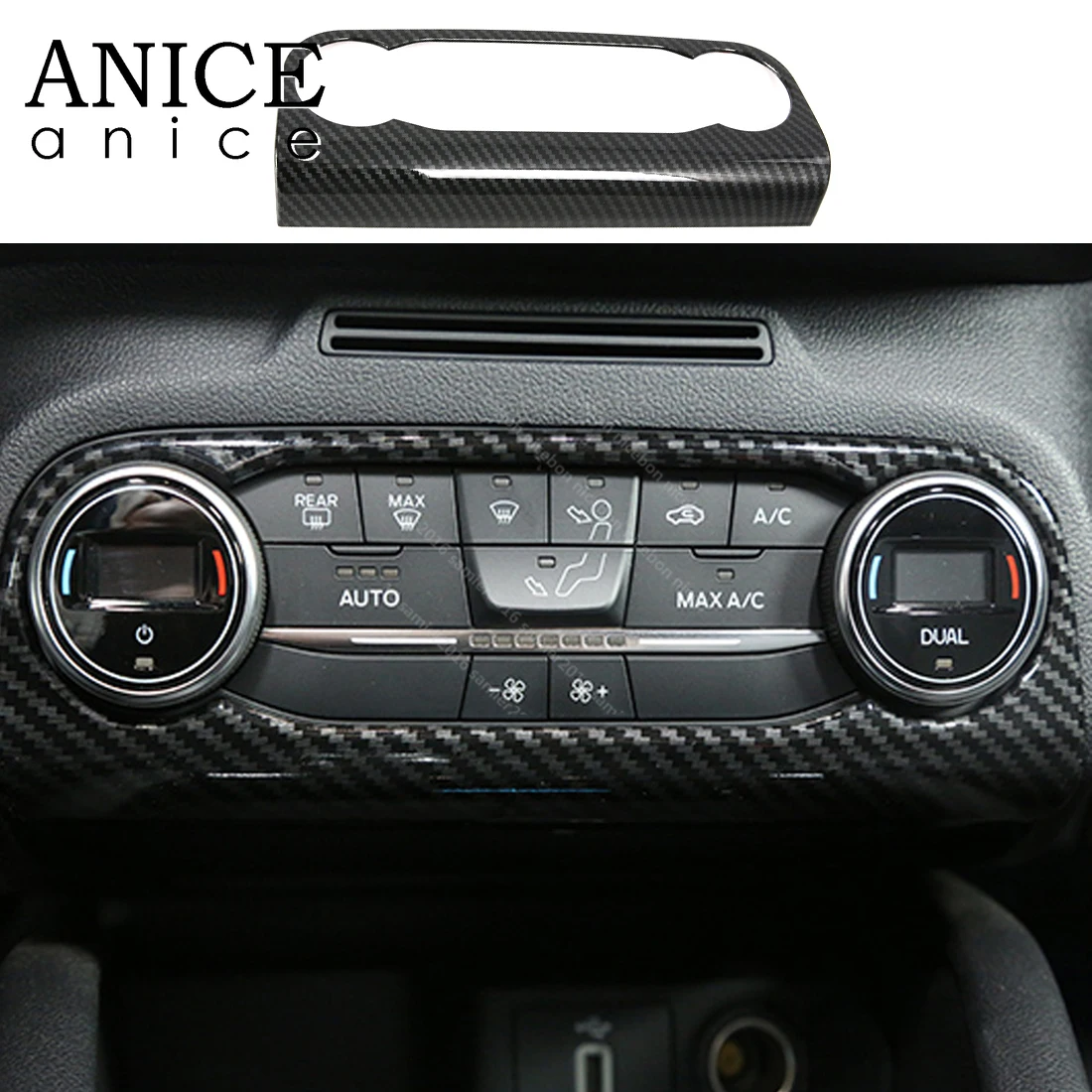 

Carbon fiber color Air Condition Panel Control Covers trim fit for Ford Focus 2019