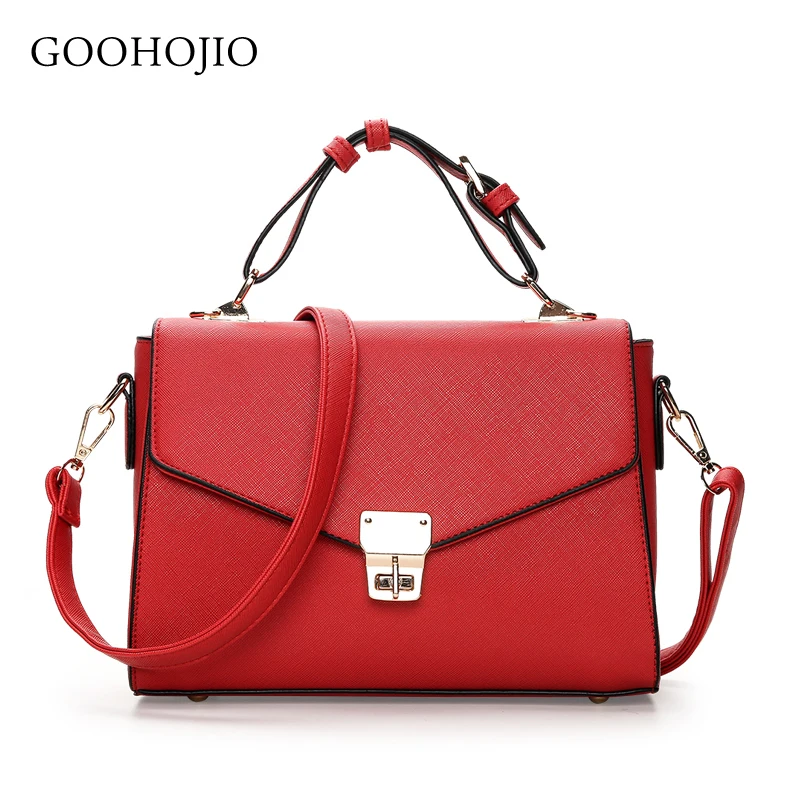 

GOOHOJIO New Hot Selling Women Handbags New Korean Fashion Trendy Simple Small Bag Casual Turn Locking Shoulder Messenger Bags
