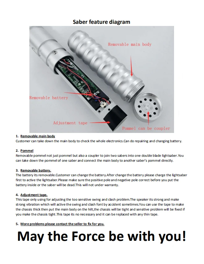 Звуковая панель Lightsaber с 6 звуковыми настройками, блокировка бластерной вспышки на звуковой плате Clash Of Saber, металлический чип световой меч