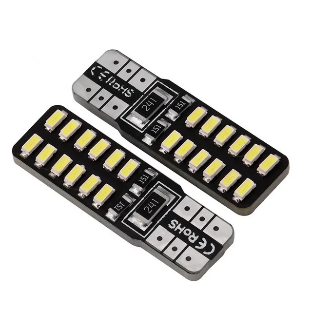 50 шт./лот оптовая продажа T10 canbus led 24led 3014smd w5w t10 Led Canbus автомобиля света с