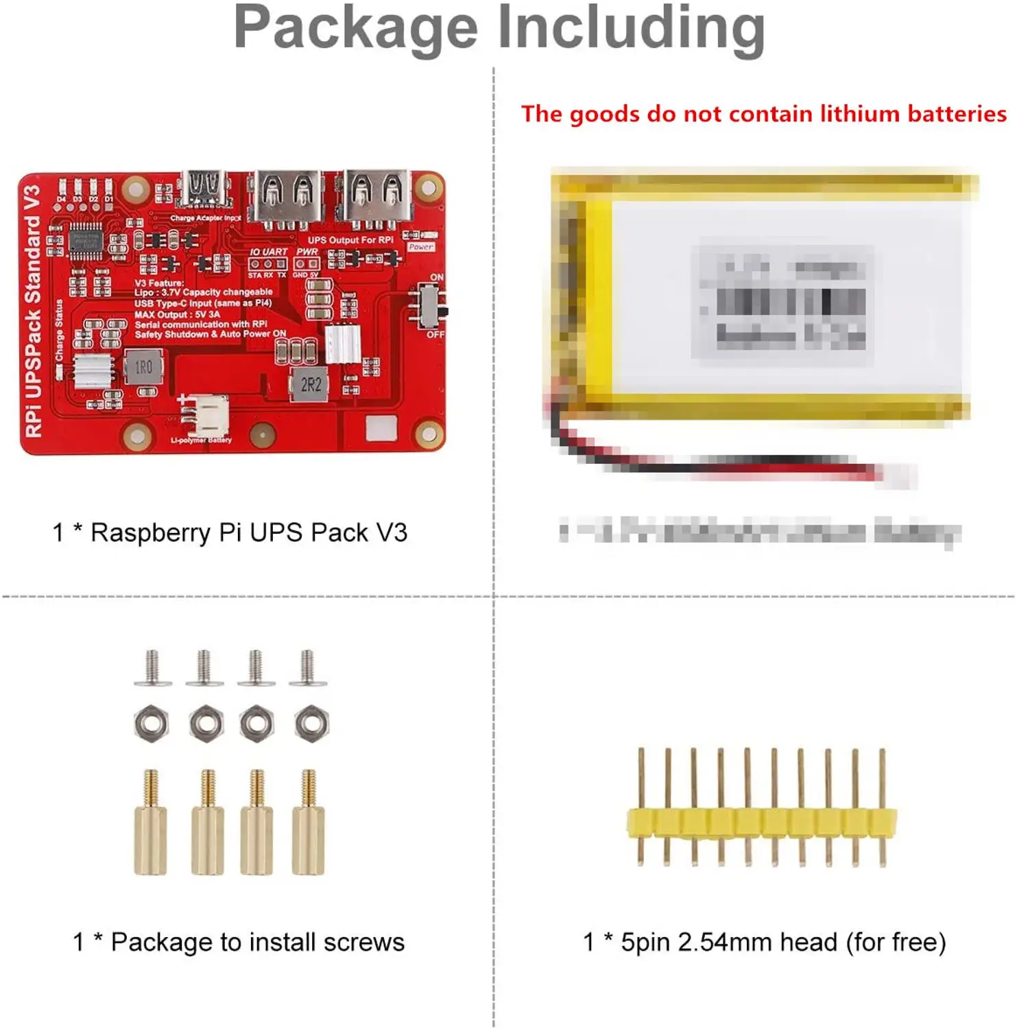 Новая версия RPI UPS Pack не содержит литиевой батареи плата расширения питания с