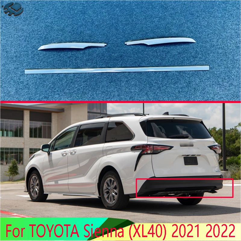 

For TOYOTA Sienna (XL40) 2021 2022 Car Accessories ABS Chrome Rear Bumper Skid Protector Guard Plate accessories