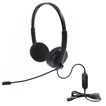 

USB Gaming Stereo Headphone Wired Headset Noise Reduction Mic for Online Course 19QA