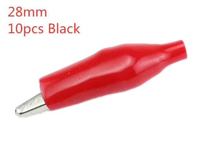 10 pcs Red 28mm 10 шт./лот 28 мм/35 мм/45 мм металлический зажим крокодил G98 Электрический зажим для тестирования зонда метр Черный/Красный с пластиковой загрузкой - Цвет: 10 pcs Red 28mm