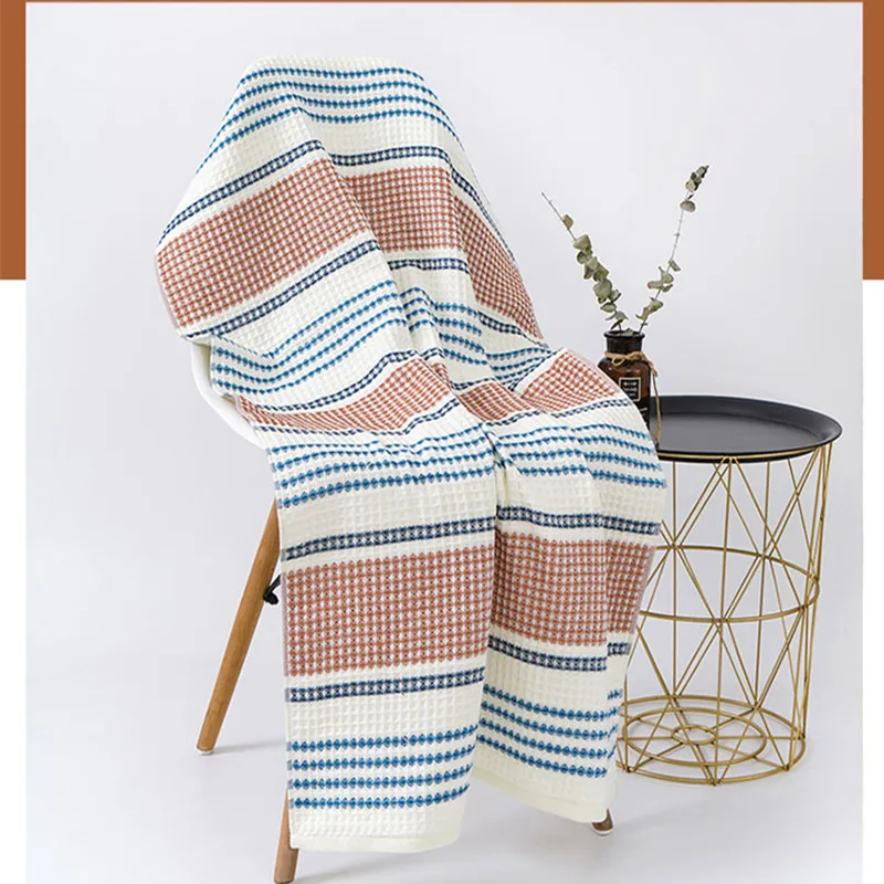 Bath Towel 70X140CM cotton waffle woven towel soft cotton bath towel quick-drying machine washable