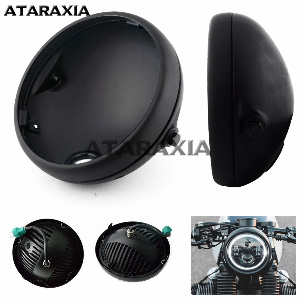 Motorcycle LED Headlight Housing 7 Inch Retro Modified Base Shell Lighthouse HeadLamp Cover |