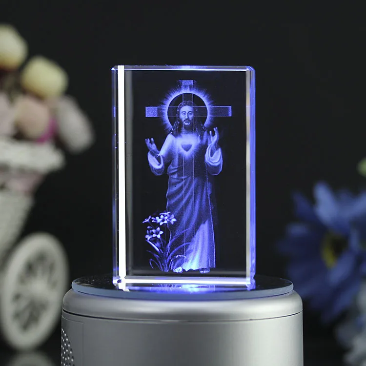 Crystal Jesus Interior Carving Christian Gifts Holy Family Office Creative Ornament Crystal Art Catholicism Artwork Customized