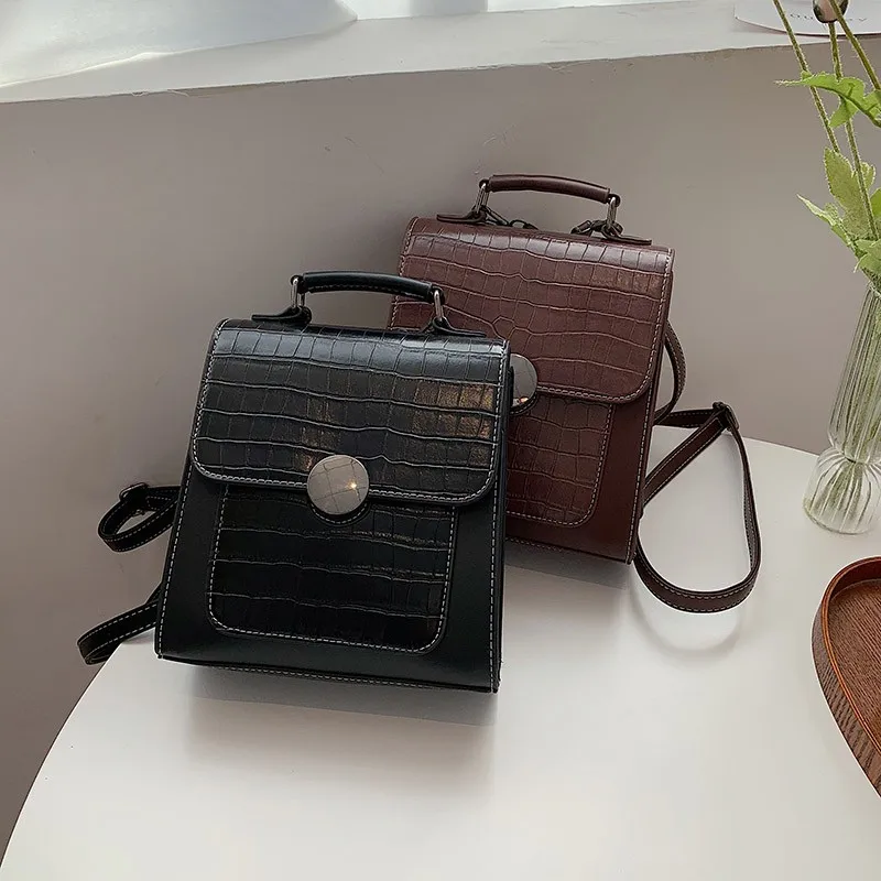 

2020 new trend stone grain leather women's backpack women's fashion school bag college student school bag girl travel backpack