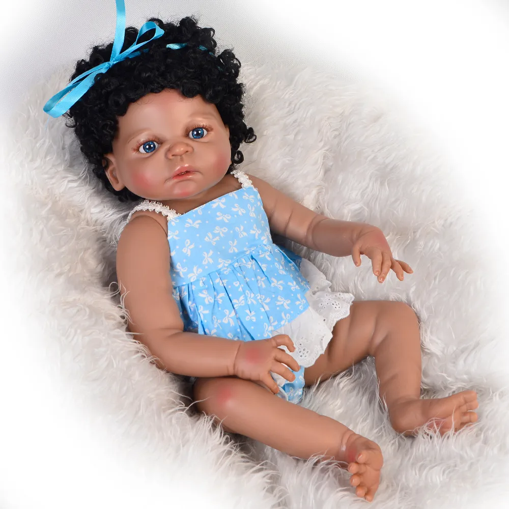 NPK 55 см прекрасная силиконовая кукла Reborn Bebe для девочки, Реалистичная кукла для маленькой девочки в мягкой кукольной одежде, лучший подарок для детей