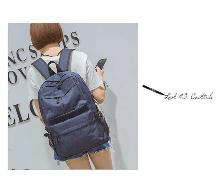 Cross Border Supply of Goods Korean-style Casual Backpack Computer Multi-functional USB Backpack Travel Backpack Schoolbag