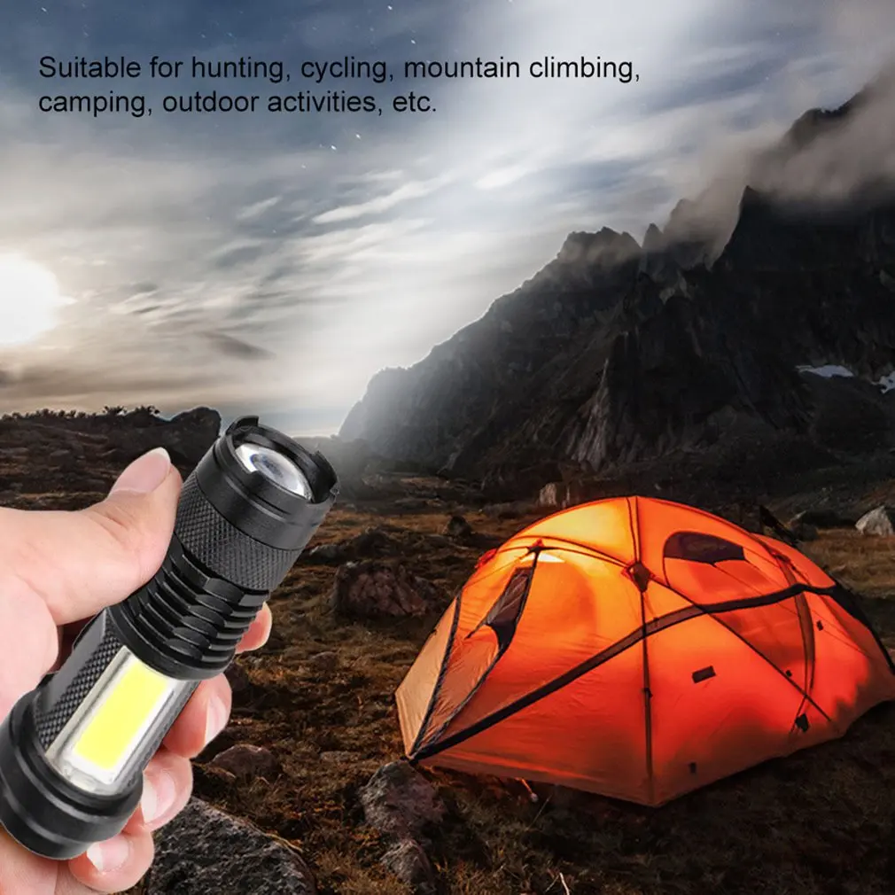 Waterproof Handheld Flashlights COB LED Flashlight Super Bright Torch Pocket Work Light for Emergency Camping