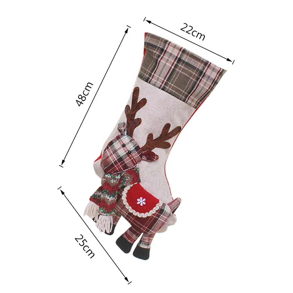 Рождественские чулки носки подарок держатель сумки персонализировать домашних животных лапа собаки, кошки Рождественская елка Висячие Подвески год украшения для дома - Цвет: I 22x25x48cm