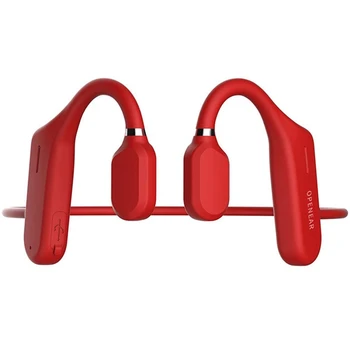 

Bone Conduction Headphones Bluetooth 5.0 Wireless Bluetooth Headset Ipx6 Waterproof Sport Earphones for Running-Red