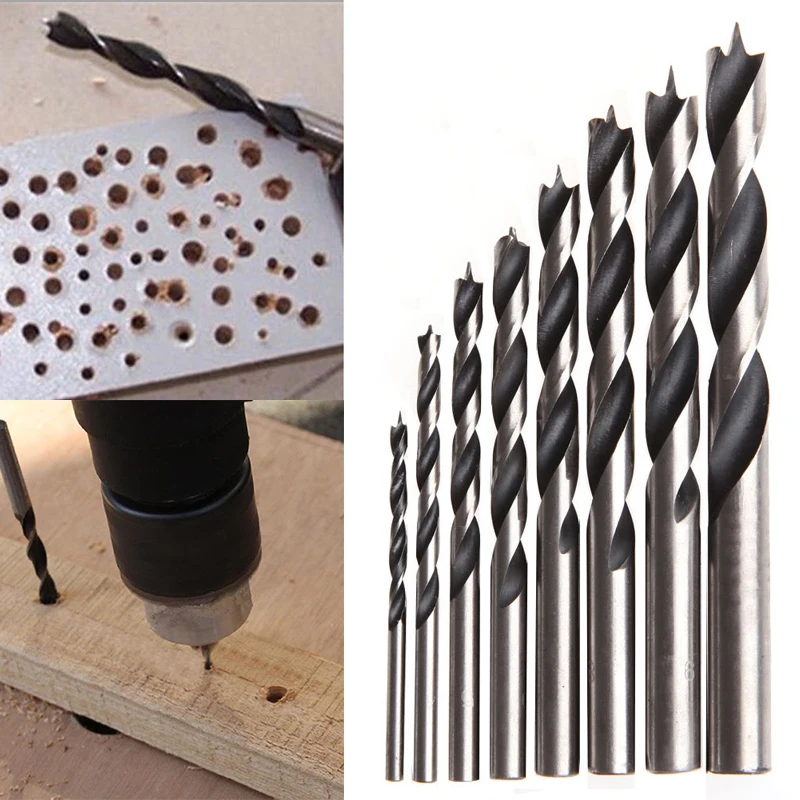 DWZ 8Pcs 3mm-10mm High Carbon Steel Woodworking Metal Wood Drill Bits Kits