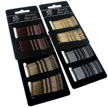

DHL 500set 24pcs/set Girls Basic Black Gold 5CM Barrettes Hair Clips Lady Good Quality Hairpins Headwear