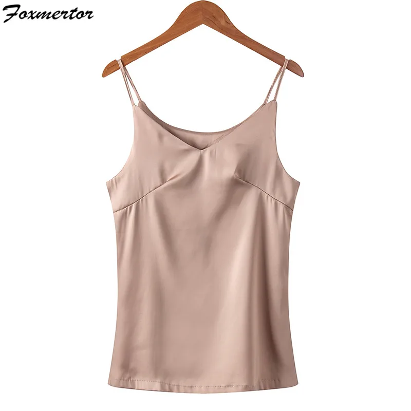 2021 Женская Сексуальная Блузка без рукавов Летний шифоновый Шелковый Топ Blusas