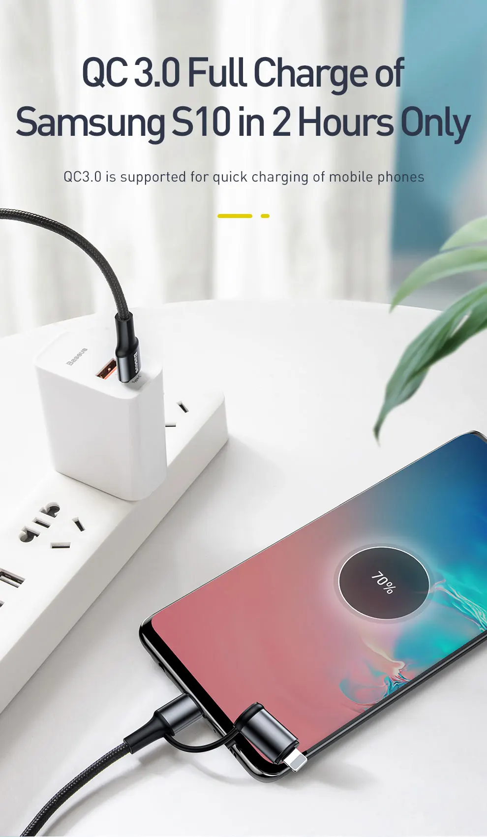 Baseus 60 Вт usb type C-USB C кабель 2 в 1 USB кабель для Lightning iPhone 11 Pro PD Быстрая зарядка Quick Charge 3,0 USB C кабель