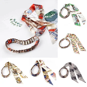 

Lady Wide Floral Print Waist Belt Silk Scarf Solid Ribbon Knot Strap Rope Belts For Dresses Ceinture Diy Apparel Accessories