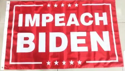 

3x5ft Impeach Biden Flag with two grommets Red Banner
