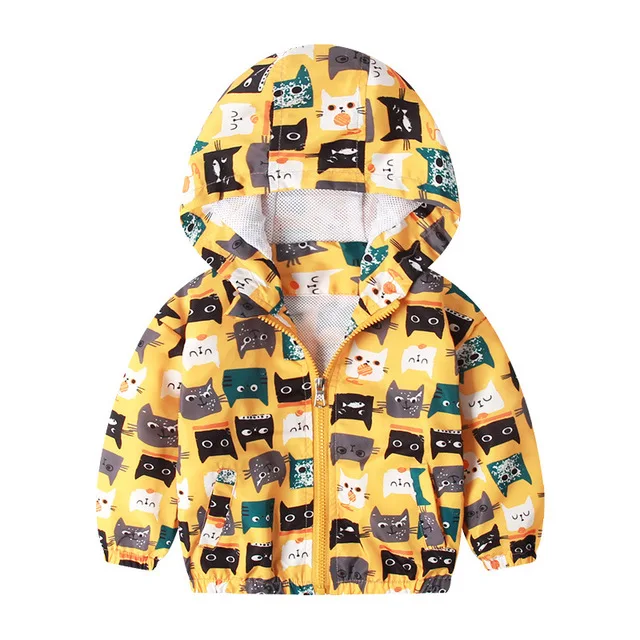 BJ017 yellow 27kids2-7 лет; милый детский топ с капюшоном с динозавром; Верхняя одежда для мальчиков; ветровка для активных мальчиков; толстовка с капюшоном для маленьких мальчиков - Цвет: BJ017 yellow