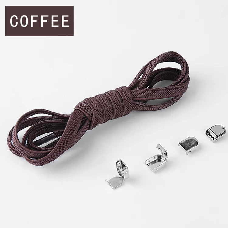 coffee 1 пара шнурки без завязок плоские эластичные шнурки для обуви для детей и взрослых кроссовки шнурки быстро ленивые шнурки 20 цветов шнурки - Цвет: coffee