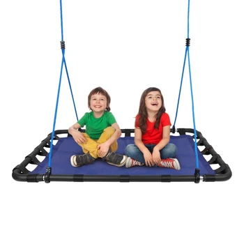 

46.5 X 31.5" Outdoor Garden Swing Seat Child Giant Platform Tree Swing Bonus Protective Swing Cover Children's Entertainment