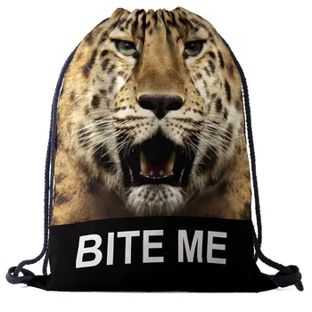 

bags Tiger backpack drawstring drawstring fashion 3D printing travel softback men bags unisex Women's shoulder bag knapsack new