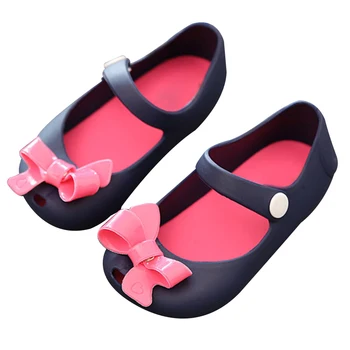 

1 Pair Children Girl Bowknot Sandals Jelly Shoes Anti-slip Breathable for Beach 2019 New Design