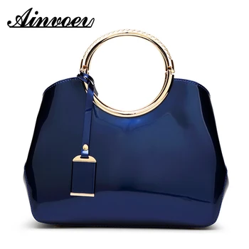 

Ainvoev Glossy Patent Leather One-shoulder Bridal Bag 2019 Autumn and Winter New Female Bag Shiny Handbag Fashion Women Handbag