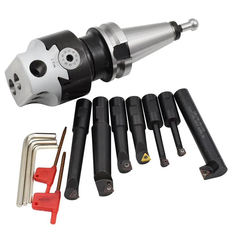 

R8 Boring Device 2/3 Inch Precision Blade Boring Bar Fine-Tuning Boring Tool Mode Handle Kit MT Milling Machine Tools 1Set