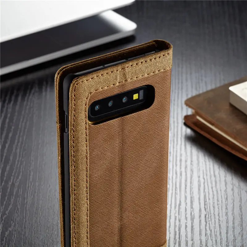 Ковбойский холщовый кошелек, флип-чехол для samsung Galaxy S10 S10 Plus, чехол со слотом для карт, задняя крышка для телефона, чехол для samsung S10 Plus, Fundas