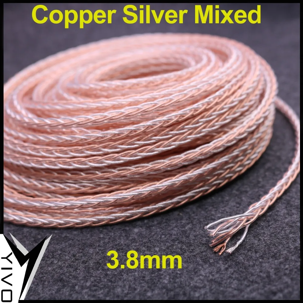 XSSH Audio YIVO DIY OCC 7n Copper Silver OFC copper Silver plated conductor headphone Earphone 3 8mm 4 5mm Bulk Audio cable Cord