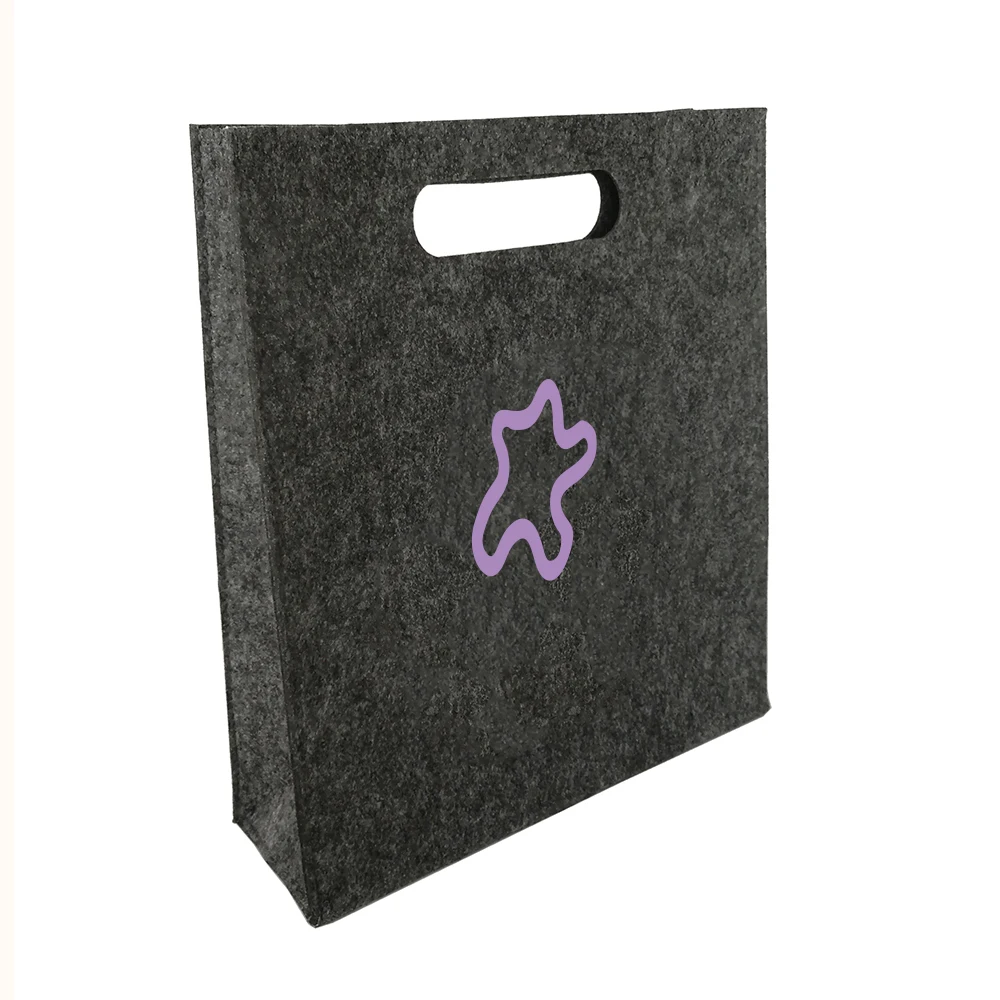 

Wholesales 500pcs/lot Felt Die-cut Tote Gift Bags Eco Polyester Non Woven Gifts Packaging Christmas Party Favors Event Treat Bag