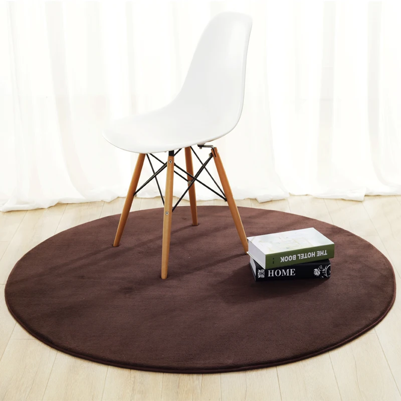 Simple round carpet bedroom coffee table living room bedside blanket tapestry basket home solid color hanging chair cushion - Color: 11