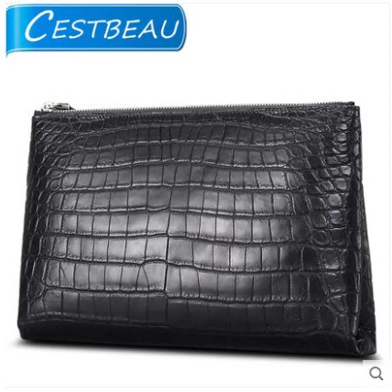 

Cestbeau Nile crocodile belly making envelope bag crocodile hand bag for men
