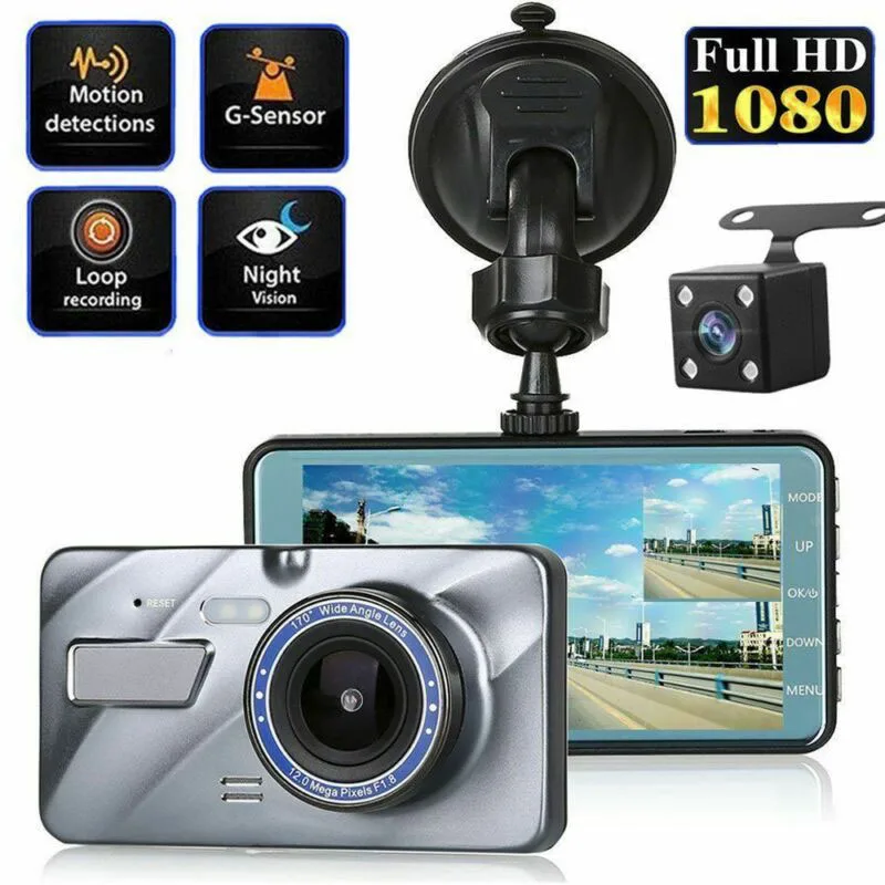 Car DVR Dual Lens 4 Inch 480*840 Display 1080P HD Dash Cam Video Driving Recorder Night Vision Camera Multifunction DVR Camera