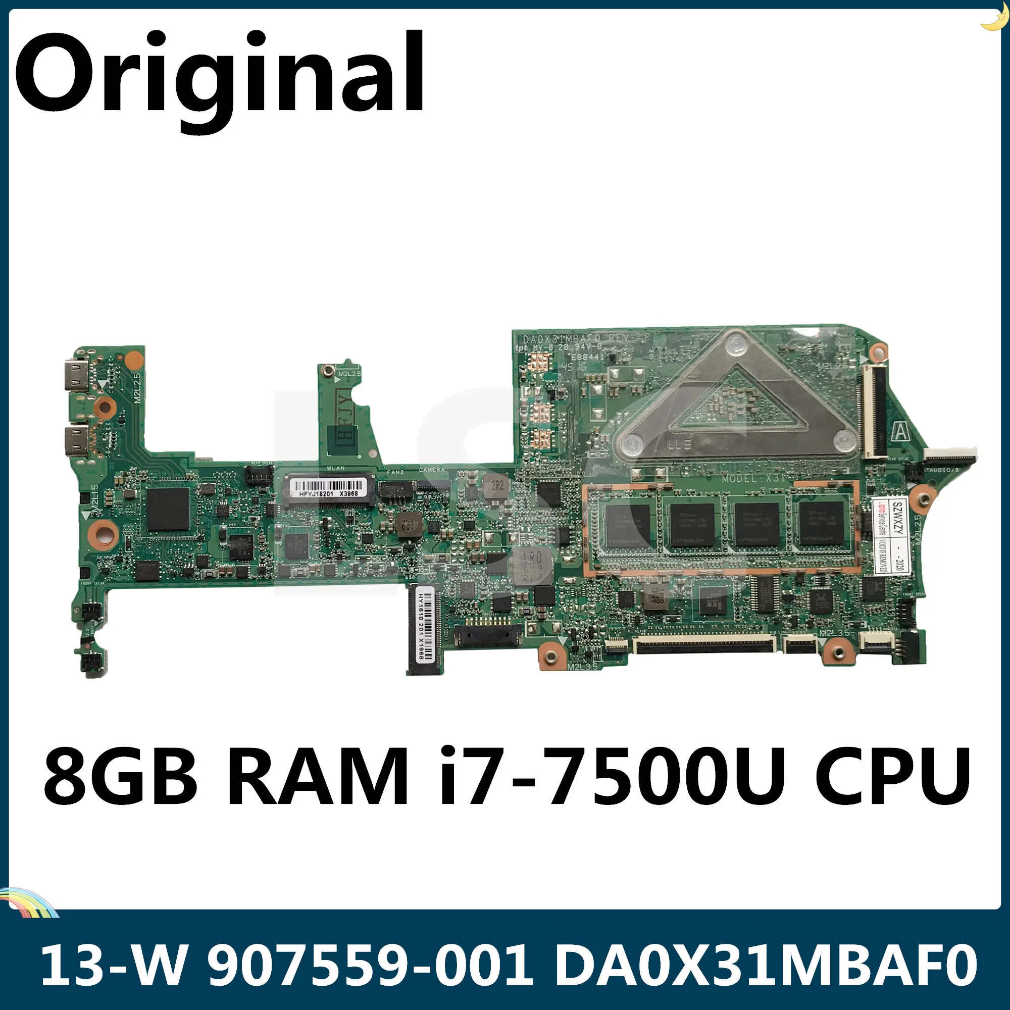 LSC For HP 13-W Laptop Motherboard 907559-001 907559-601 8GB RAM I7-7500U CPU DA0X31MBAF0 | Компьютеры и офис