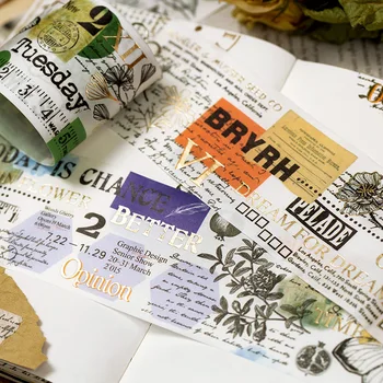 

1pc Specimen Record Foiled Bullet Journal Washi Tape PET Adhesive Tape DIY Scrapbooking Sticker Label Japanese Masking tape
