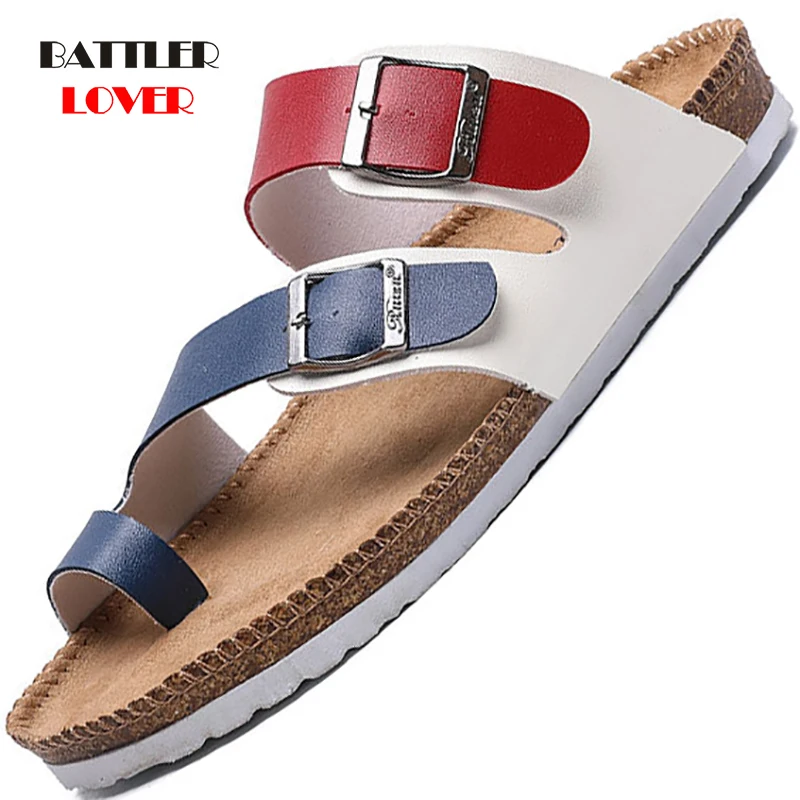2020 New Men Slippers Summer Flats Cow Suede Sandals Breathable Beach Slipper Unisex Flip Flops Womens Indoor Outdoor Sandalias