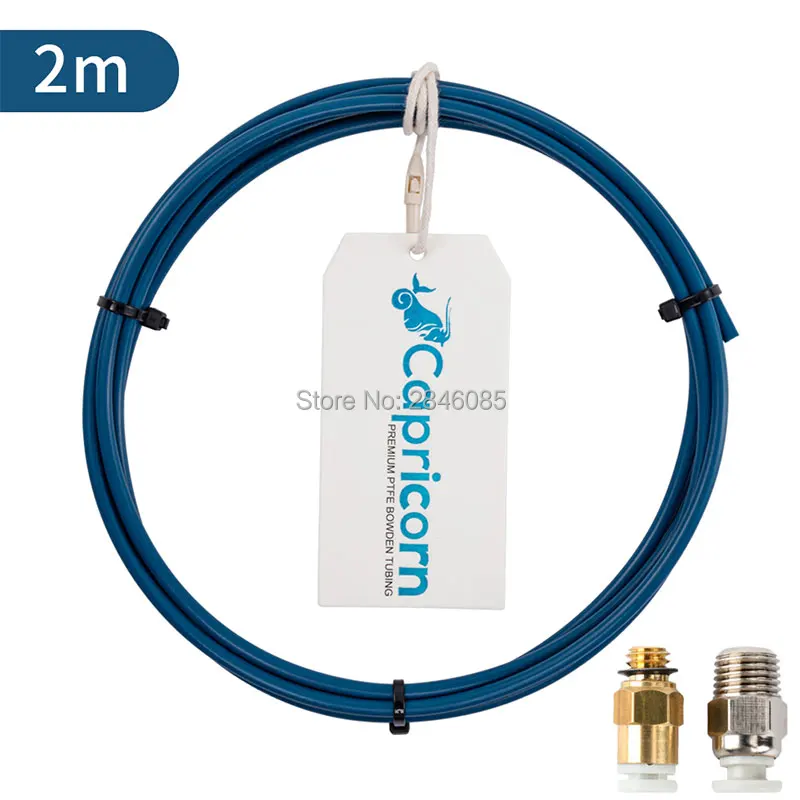 2 M Add 2 connectors Козерога Боуден PTFE трубки XS серии 1 м+ 1 шт. Быстрый фитинг+ 1 шт. прямой Пневматический фитинг Нажмите для подключения для 3d принтера - Цвет: 2 M Add 2 connectors