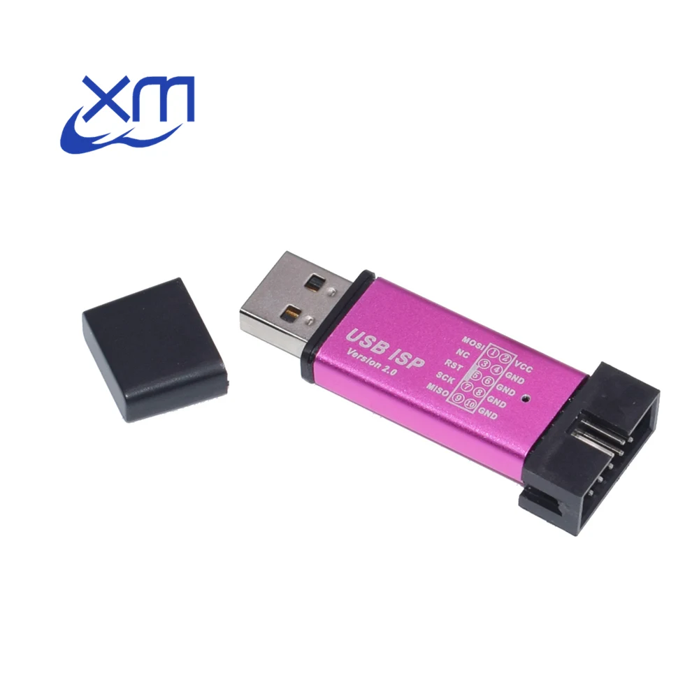 Алюминиевый корпус 10 шт./лот USB ISP USBISP USBASP ASP программист для 51 ATMEL AVR WIN7 64(случайный цвет