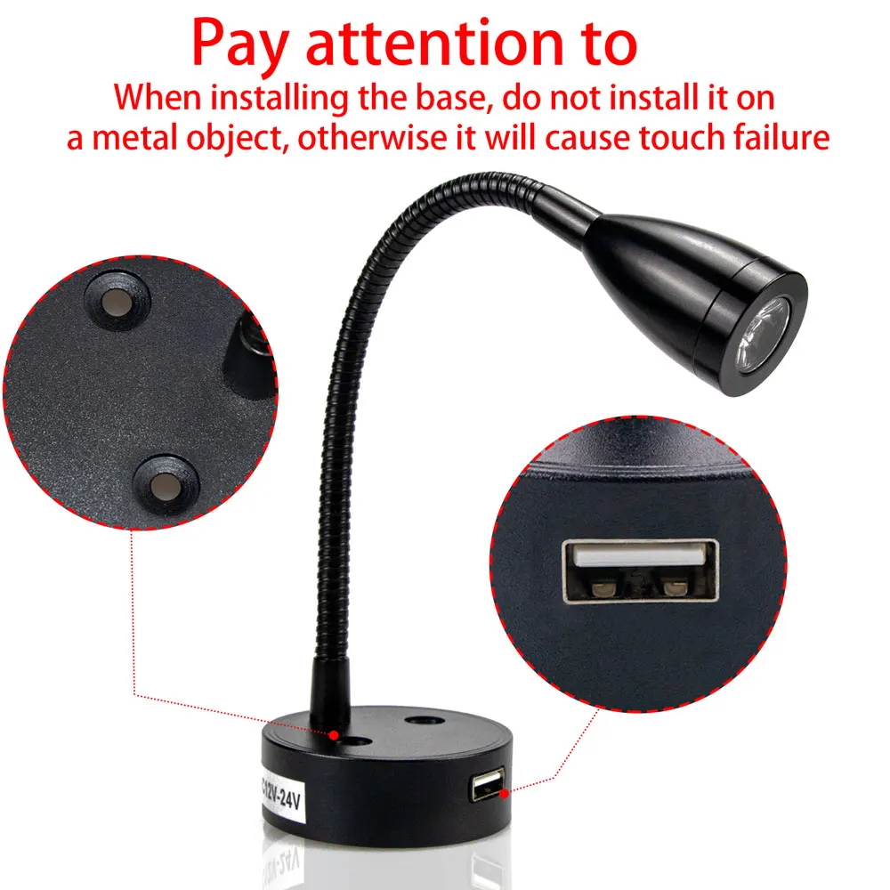 2Pcs LED   12V 24V Ʈ ġ        USB  Ʈ Motorhome Ʈ Cabin   