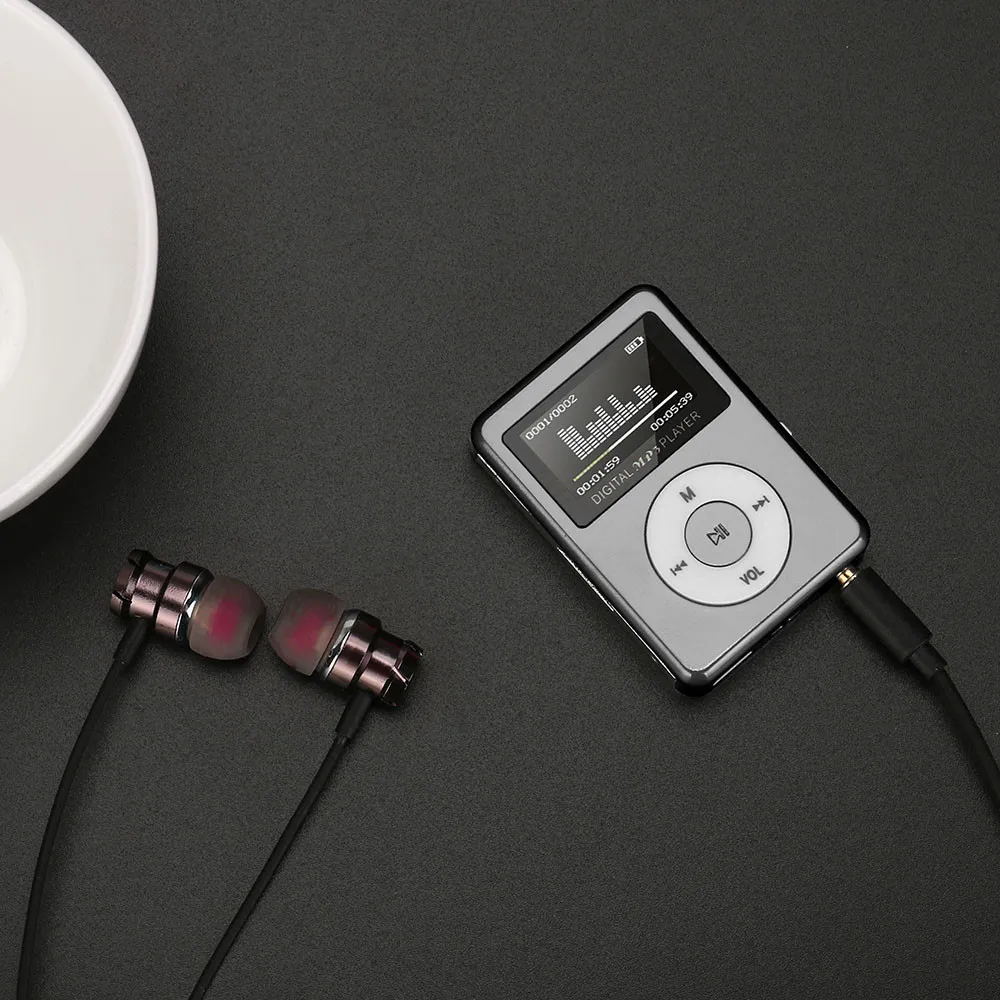 USB мини MP3-плеер ЖК-экран Поддержка 32 ГБ Micro SD TF карта# T2