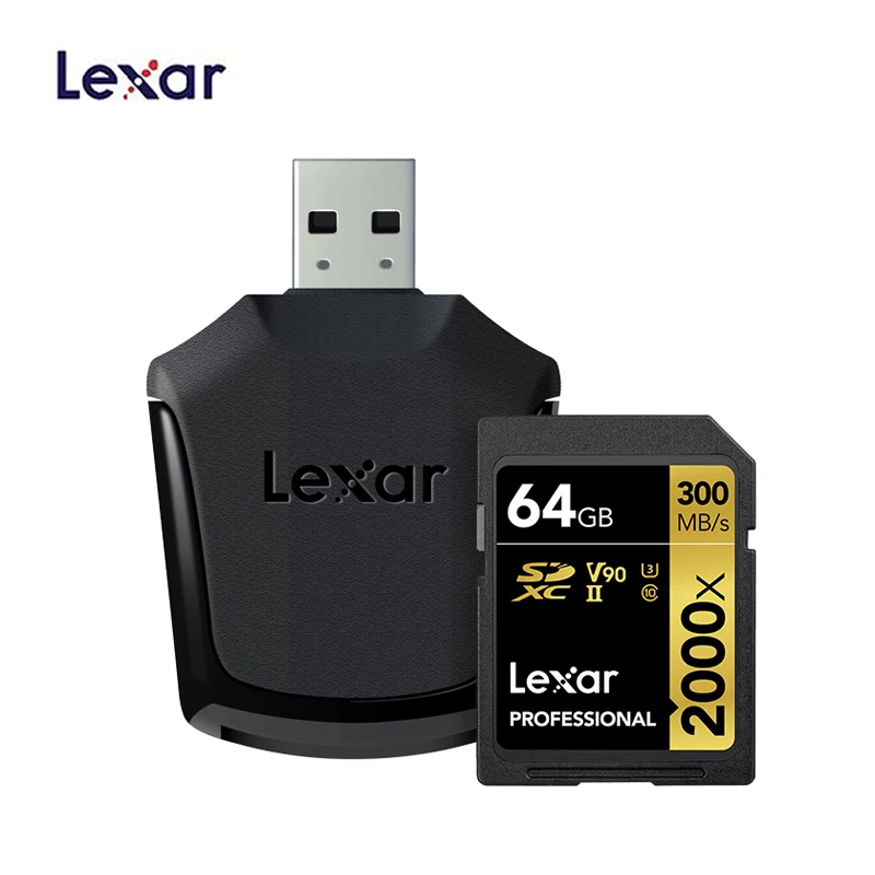 Lexar ограниченное флэш-накопитель 300 МБ/с. Sdhc 2000x для SD карты SDHC/SDXC UHS-II U3 флэш-память для 3D 4K цифровой Камера