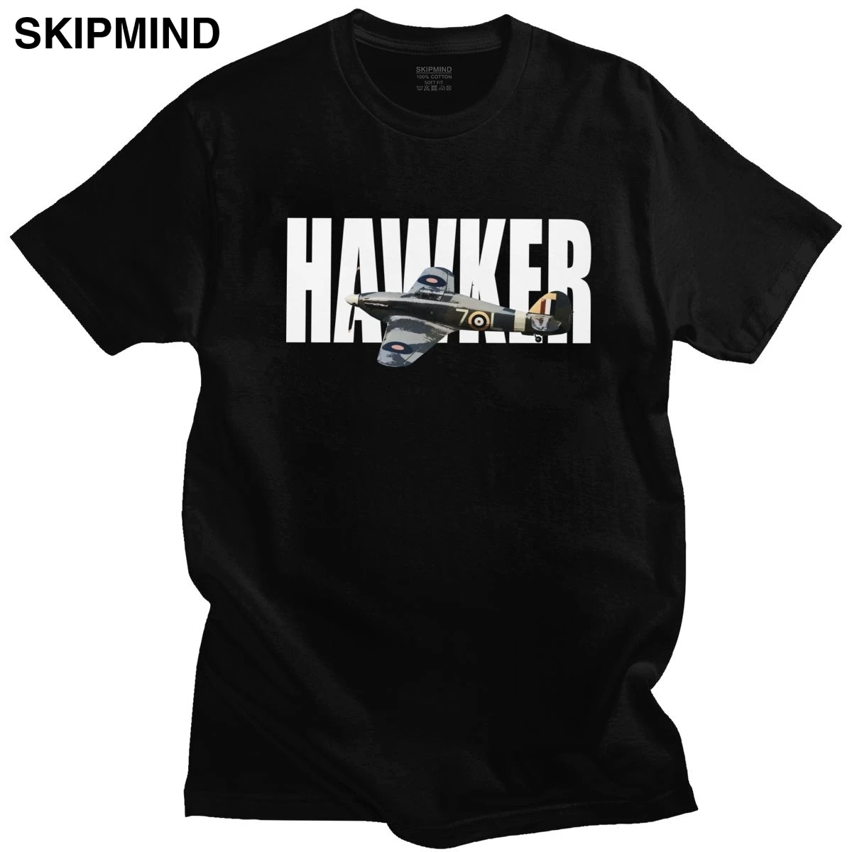 Футболка Hawker Hurricane Мужская футболка с коротким рукавом WW2 летняя хлопковая
