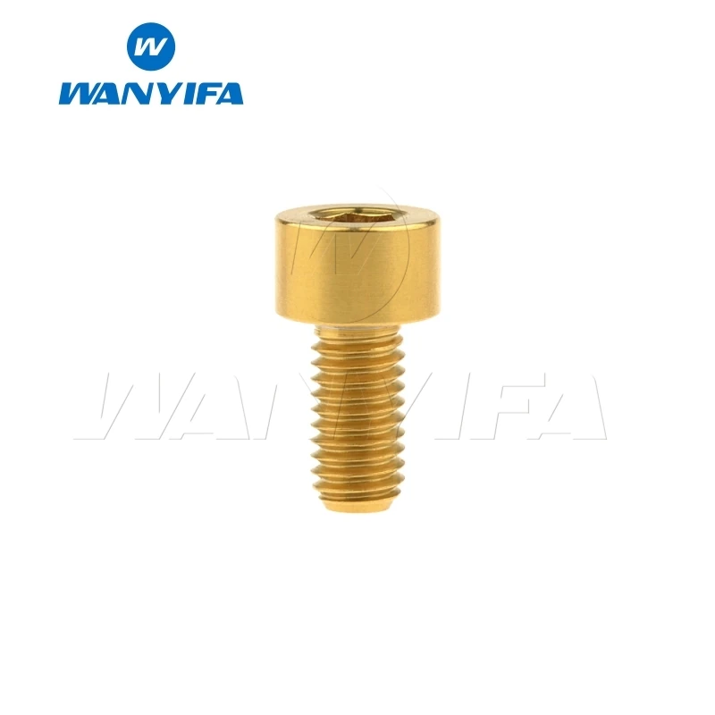 Wanyifa M5x10 12, 16, 18, 20, 25 30 35, 40 45 50 55 60 мм шестигранный ключ клеймо Винт С Титановым болтом для Велосипедный вынос руля велосипеда части - Цвет: M5x10 Gold