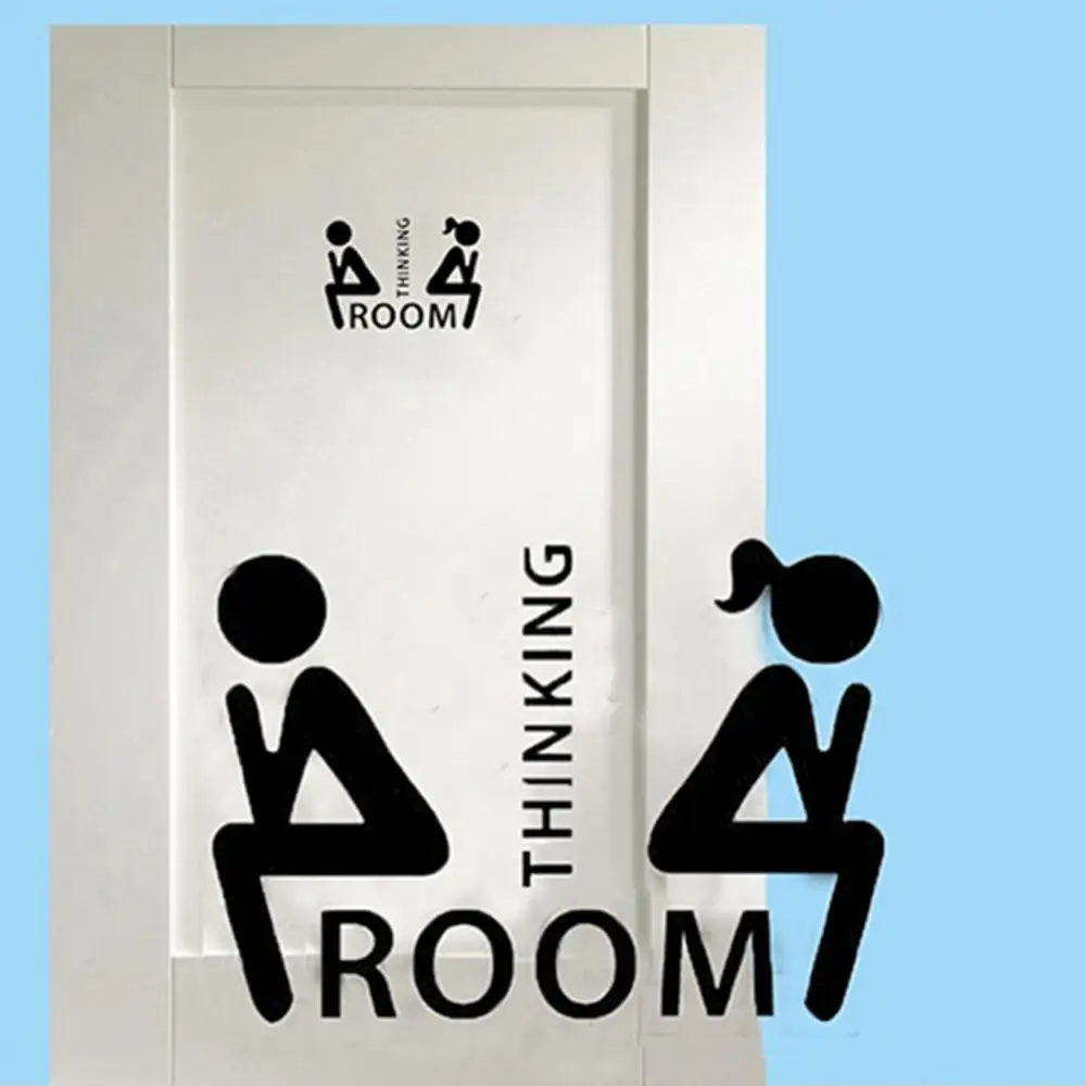WC Toilet Entrance Sign Door Stickers For Public Place Home Decoration Creative Pattern Wall Decals Diy Funny Vinyl Mural Art | vinyl stickers,toilet stickers
