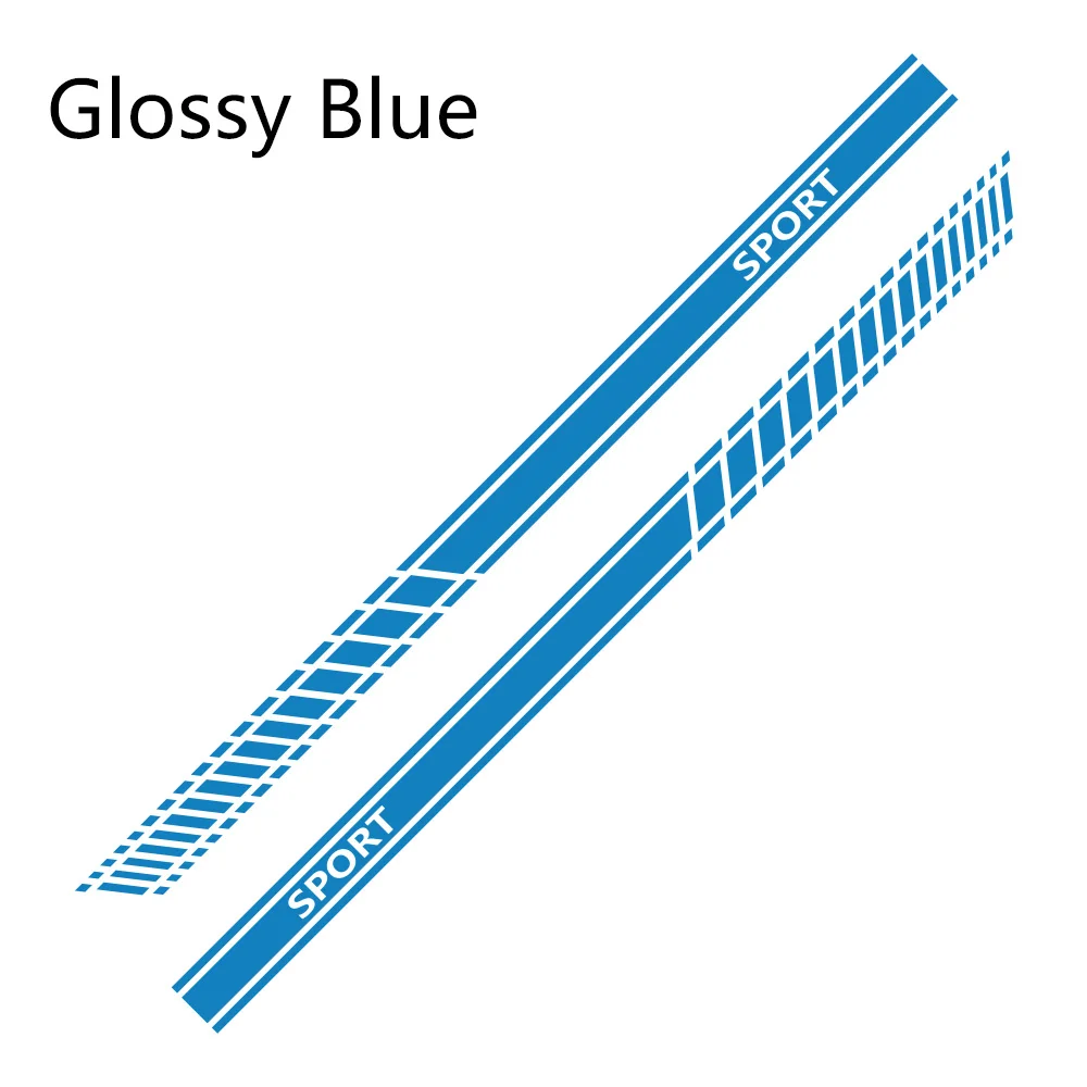 Glossy Blue Спортивный автомобиль боковой двери юбка в полоску наклейки на авто аксессуары для Volkswagen VW Golf 7, 5, 4, 3, 6, версия 1, 2, MK7 MK5 MK2 MK6 MK4 MK1 MK3 GTI - Название цвета: Glossy Blue