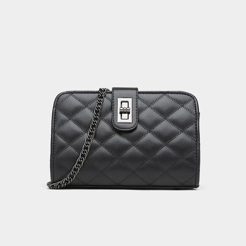 

Hot Selling WOMEN'S Bag Europe And America Fashion Simple PU Handbag Rhombus Bag with Chain Shoulder Bag Women's